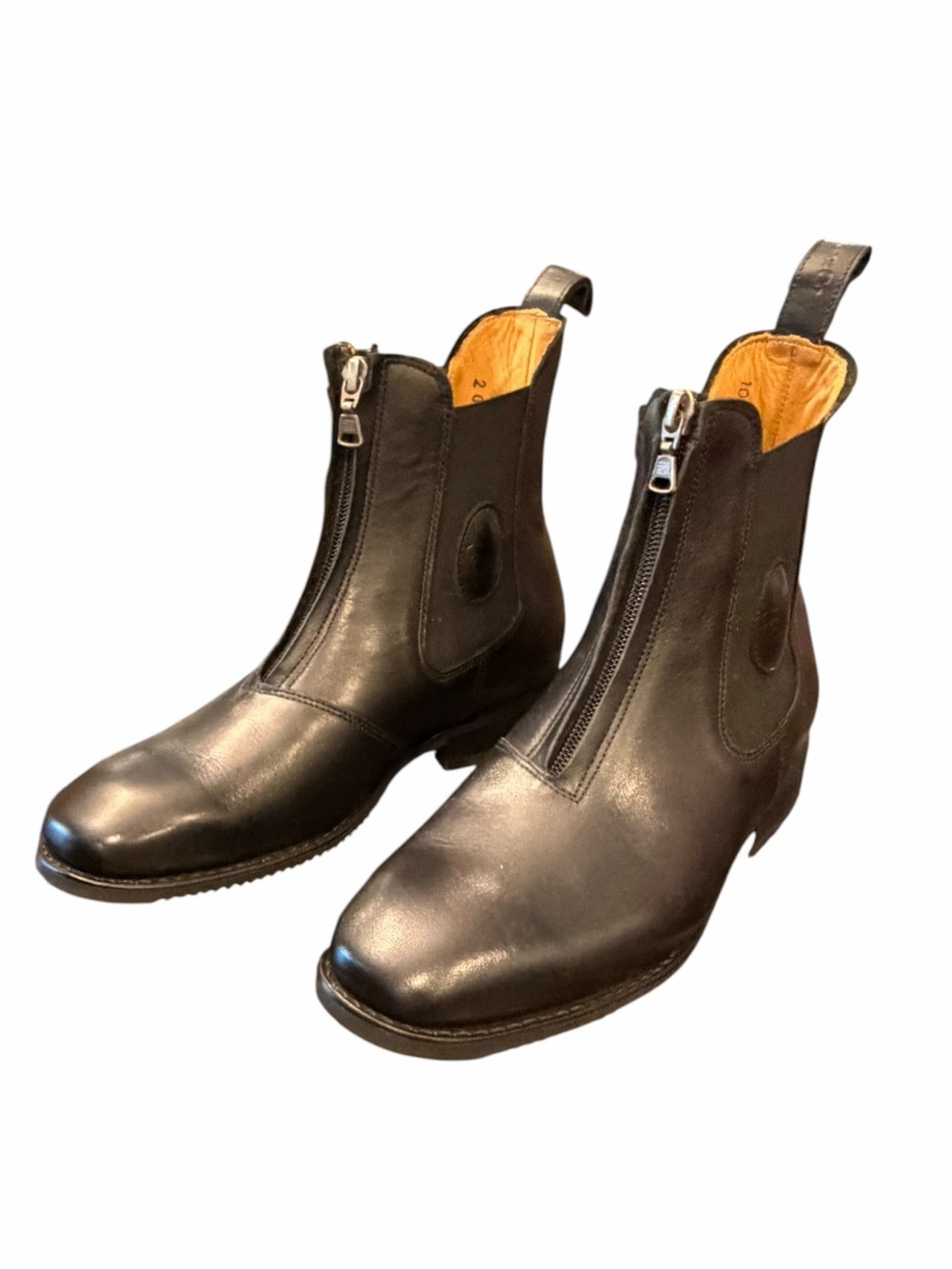 DeNiro Boot Co Black Leather Paddock Boots 37/US 6 Italian Equestrian Zip Riding